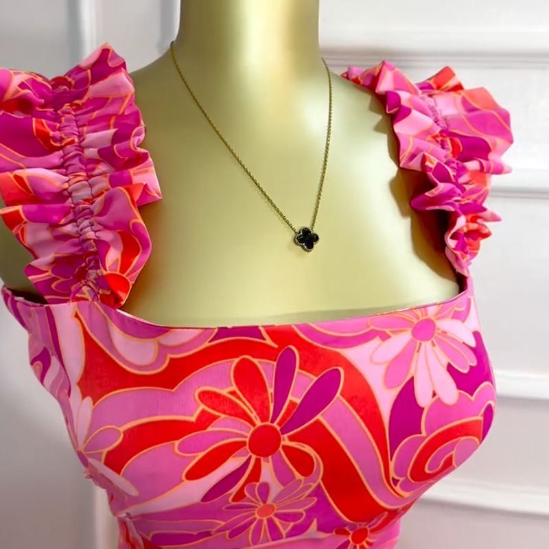 Bloom ruffle Maxi dress