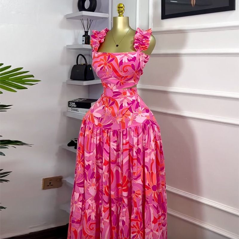 Bloom ruffle Maxi dress