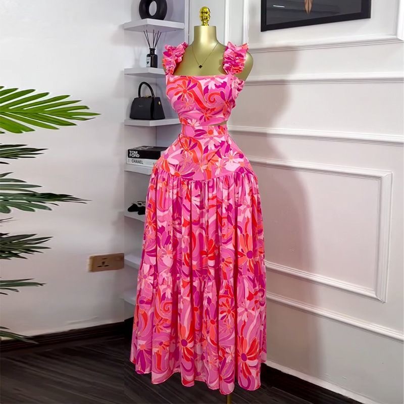 Bloom ruffle Maxi dress