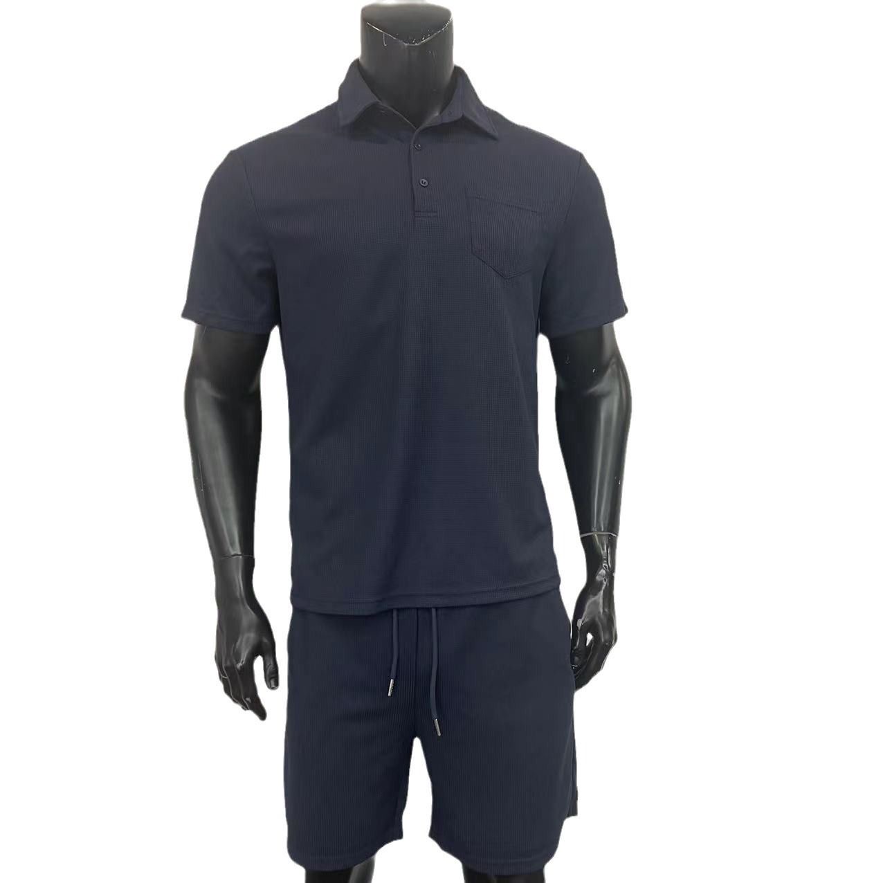 Men’s Premium Ribbed Polo & Shorts Co-ord Set 