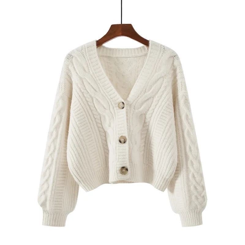 Mini chunky woolen cardigan 