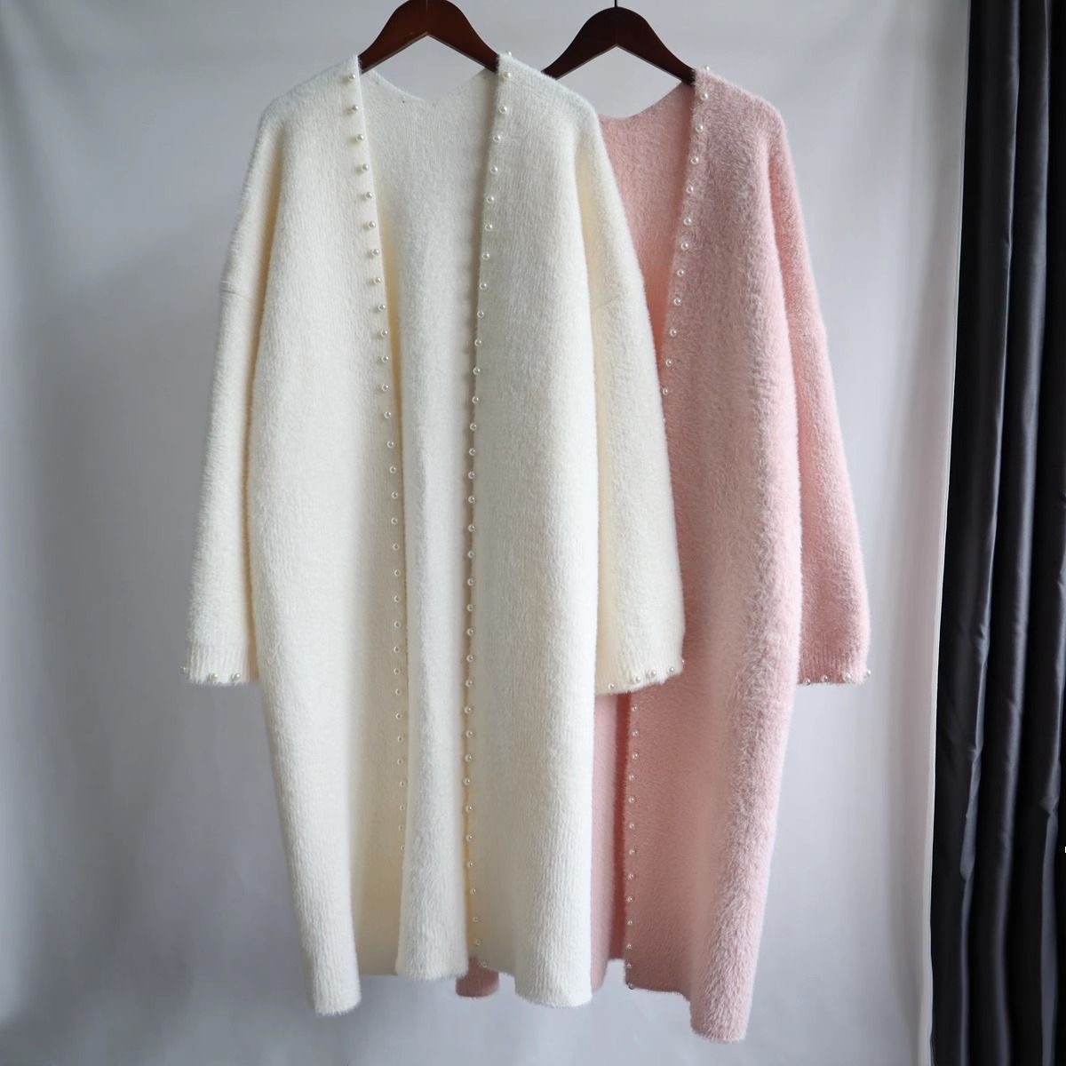 Pearl Trim Fuzzy Knit jersey