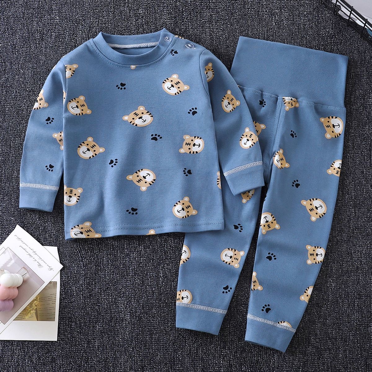 Baby Cotton Pants & Long-Sleeved Pajama Set