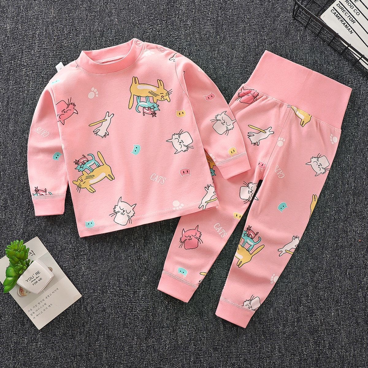 Baby Cotton Pants & Long-Sleeved Pajama Set