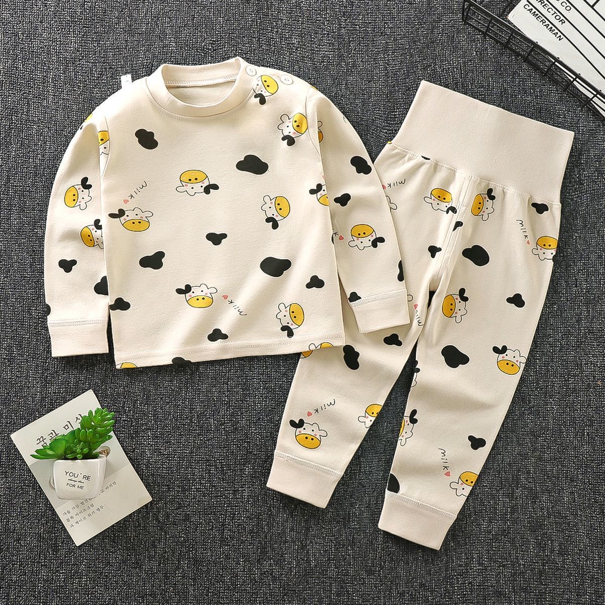 Baby Cotton Pants & Long-Sleeved Pajama Set