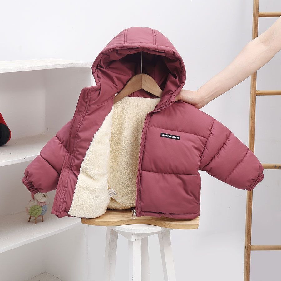 Inner Fleece Hooded Baby Puffer Jacket Warm Winter Coat