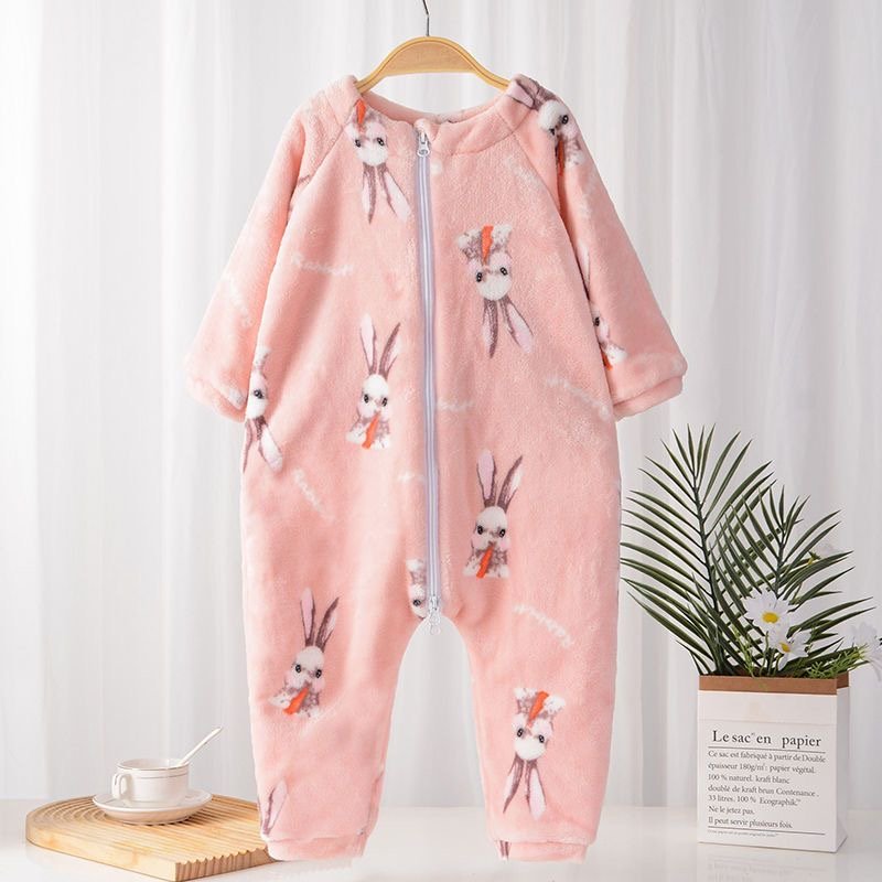 Cozy Cloud Print Baby Fleece Sleepsuit