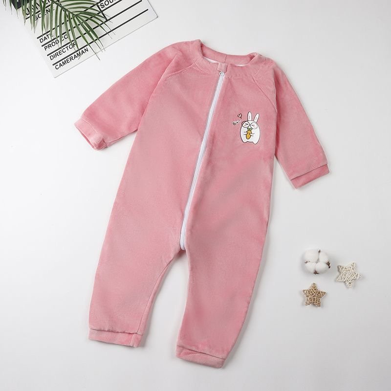 Cozy Cloud Print Baby Fleece Sleepsuit