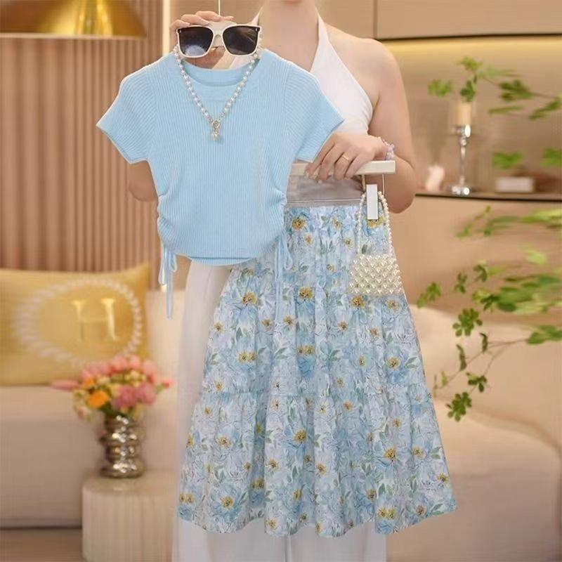 Teen girls floral skirt set