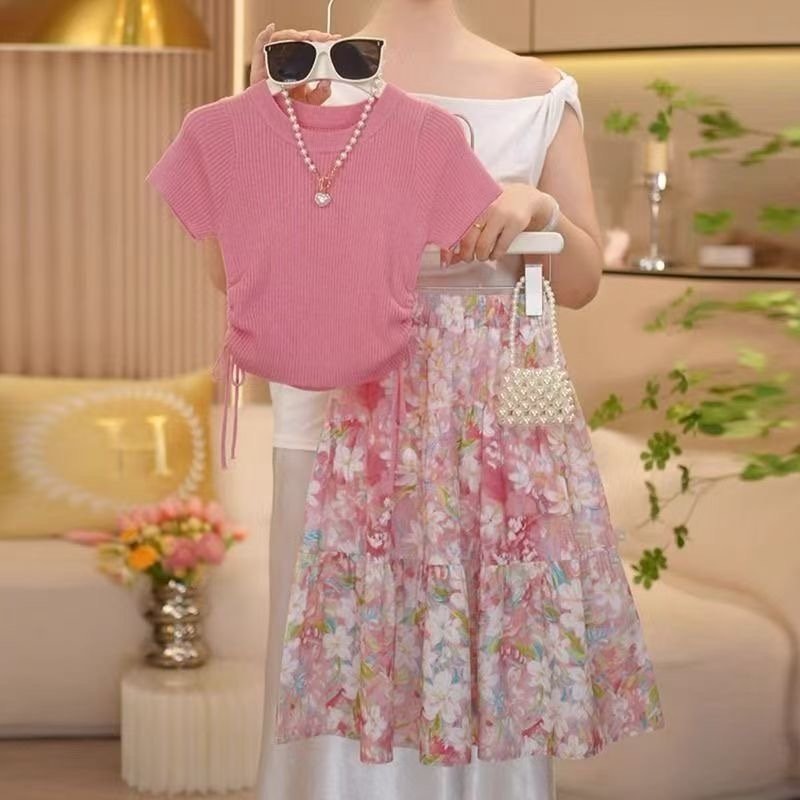 Teen girls floral skirt set