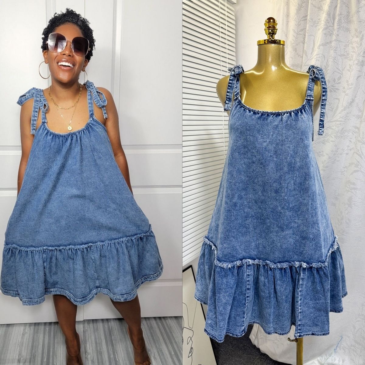Denim Ruffle Sundress