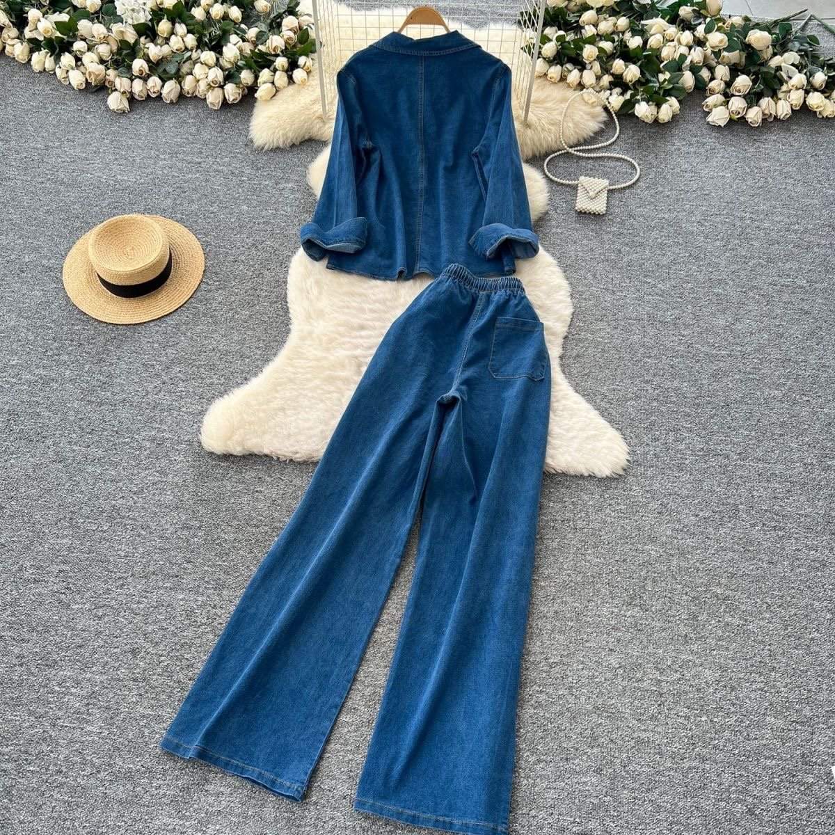Denim 2-Piece Jacket & Pants Set