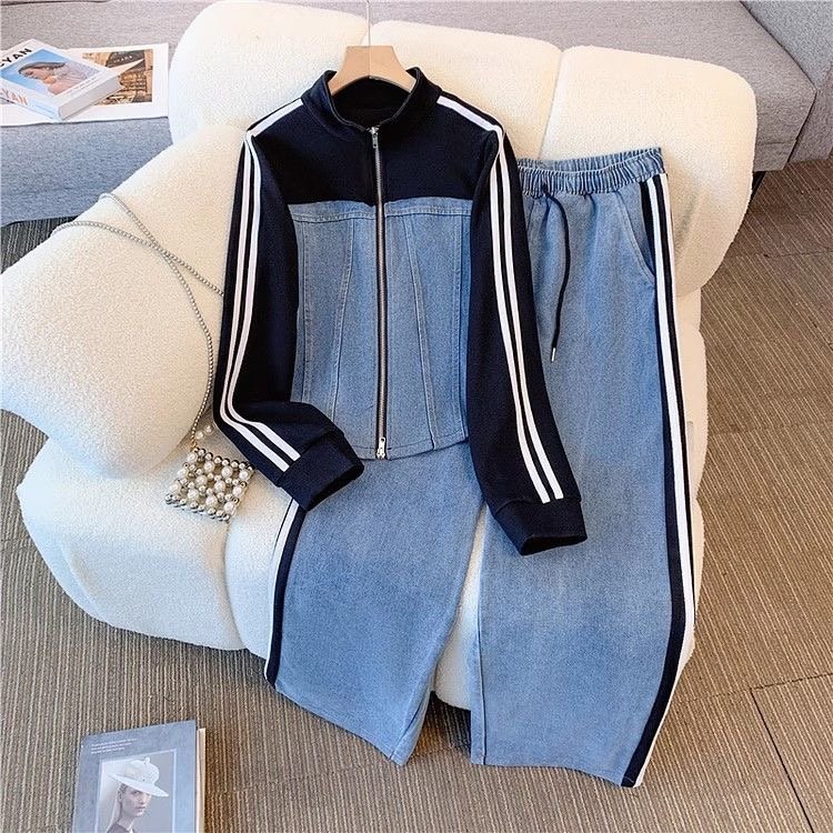2-Piece Striped Jacket & Pants Set