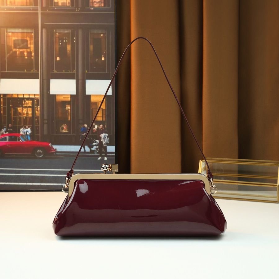 Vintage Crocodile-Texture Clutch Bag
