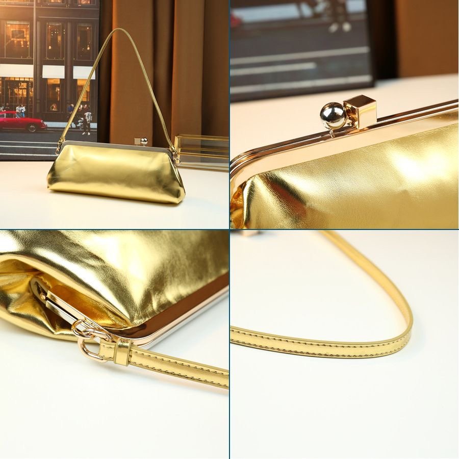 Vintage Crocodile-Texture Clutch Bag