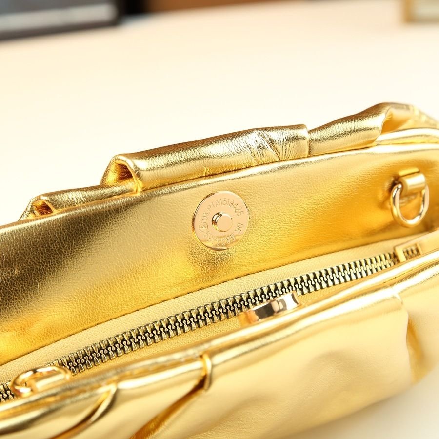 Pleated Soft Leather Clutch Bag