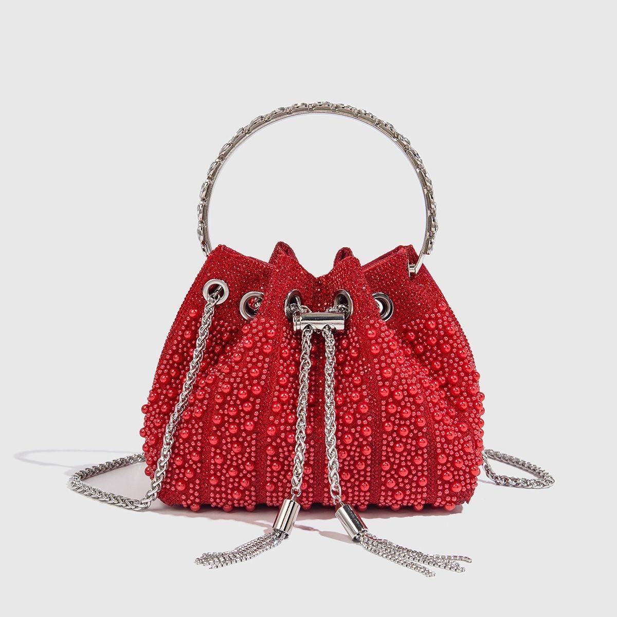 French-Inspired Rhinestone Evening Clutch