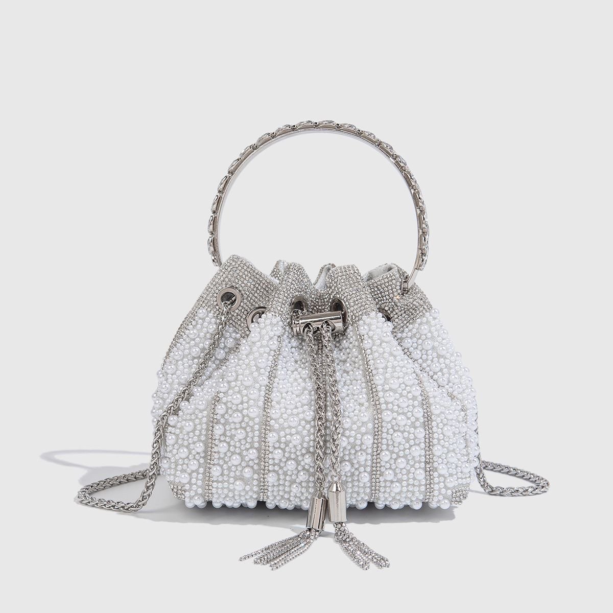 French-Inspired Rhinestone Evening Clutch