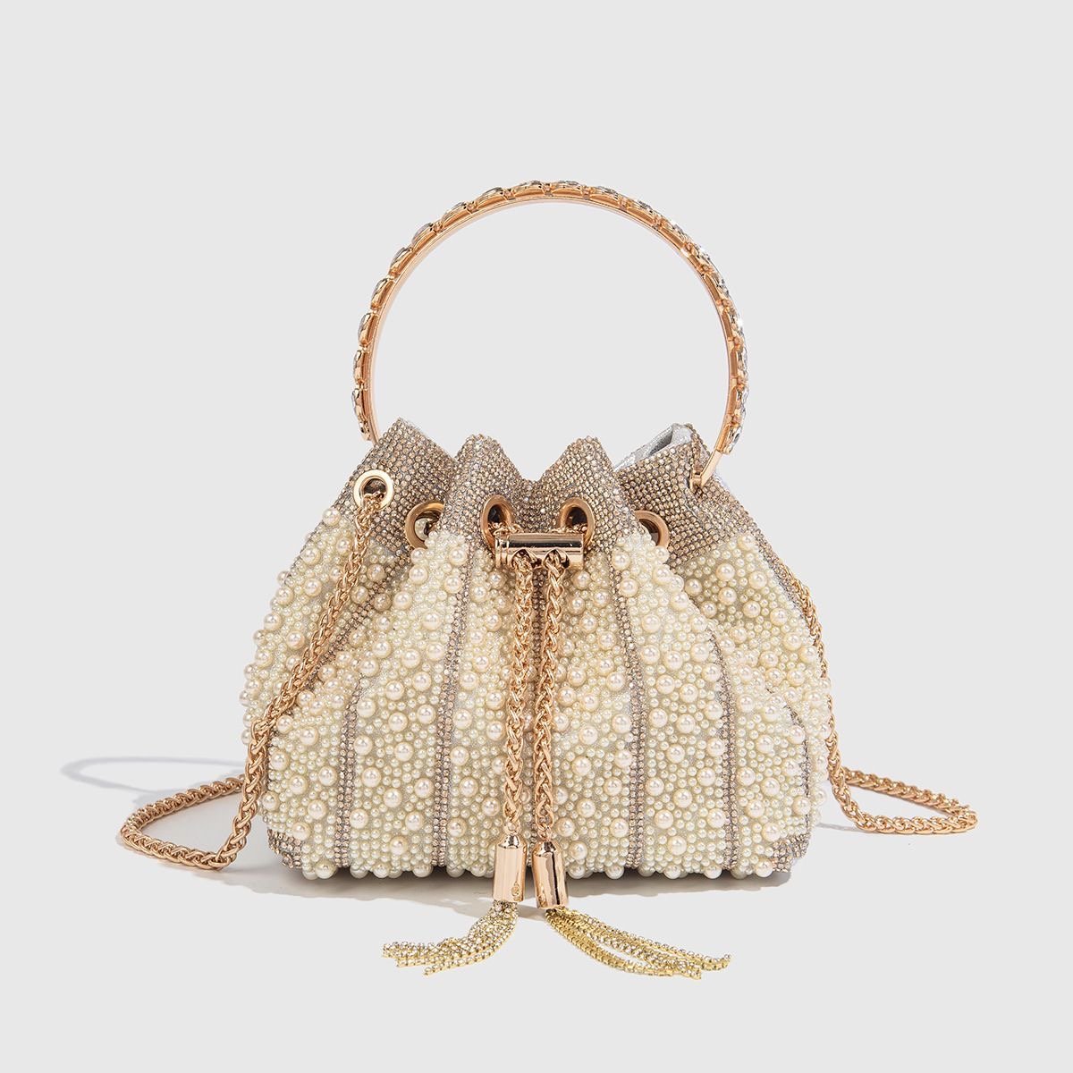 French-Inspired Rhinestone Evening Clutch