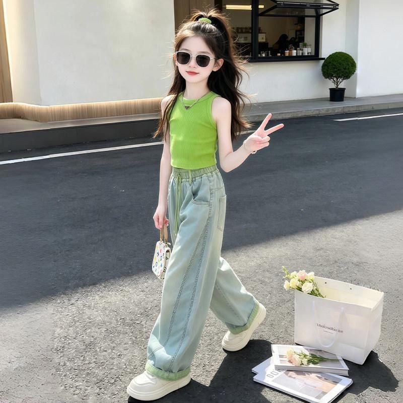 Teen Girls’ Baggy Jeans & Sleeveless Top Set