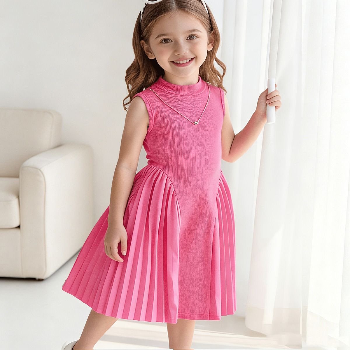 girls pleated dress, cute girls dress, kids pleated dress, girls party dress