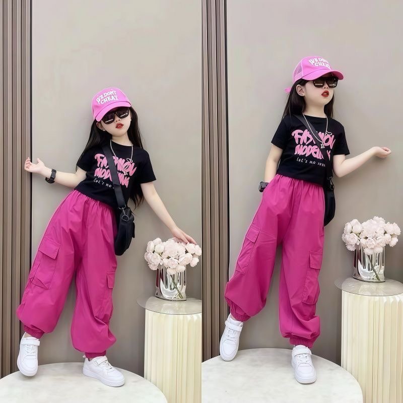 Girls baggy pants set, girls matching outfit, girls two piece outfit, girls casual outfit