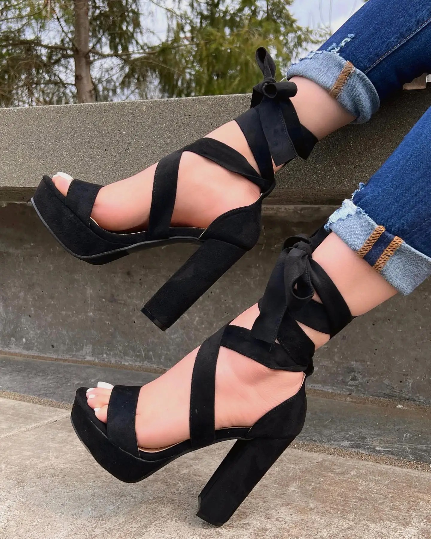 Ladies lace up heels 