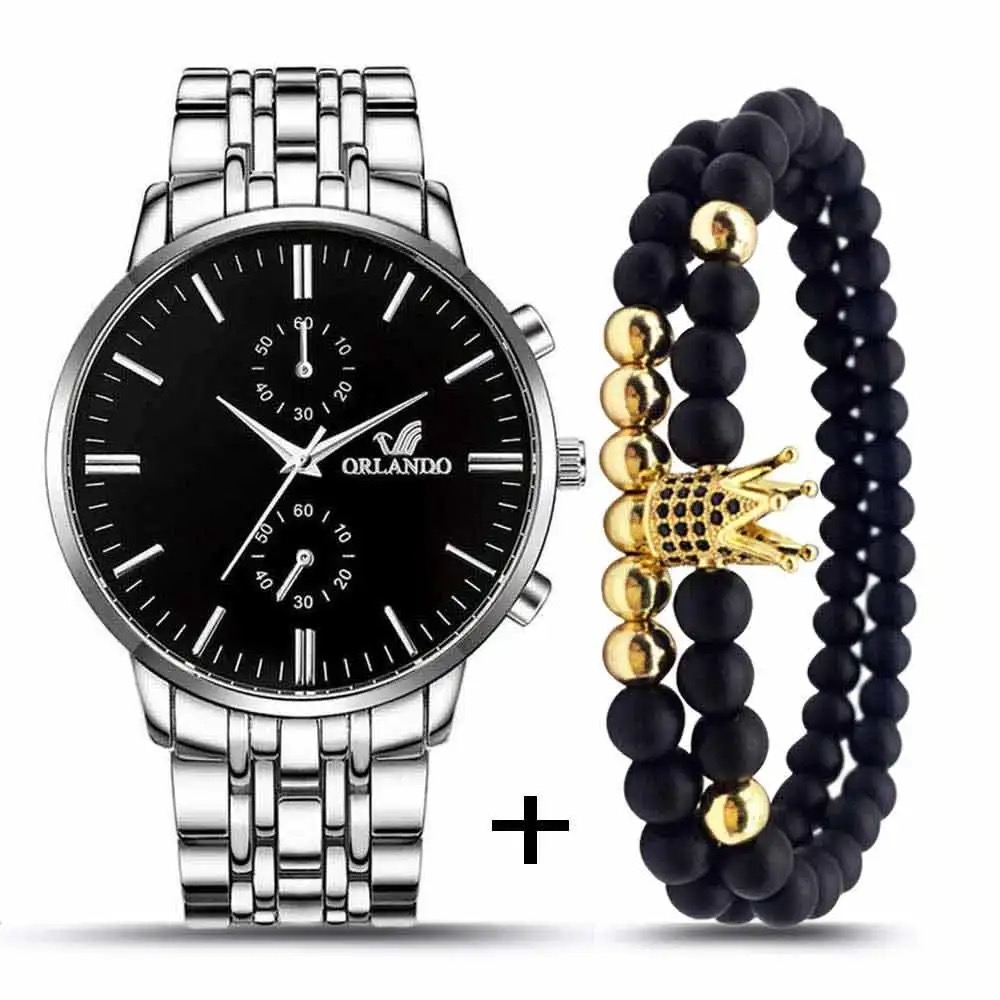 3 piece men quartz watch