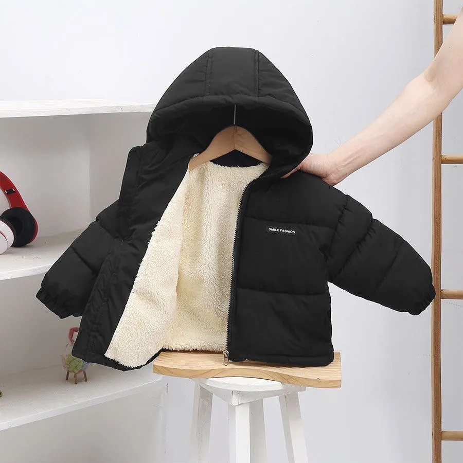 Inner Fleece Hooded Baby Puffer Jacket Warm Winter Coat
